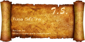 Tusa Sára névjegykártya